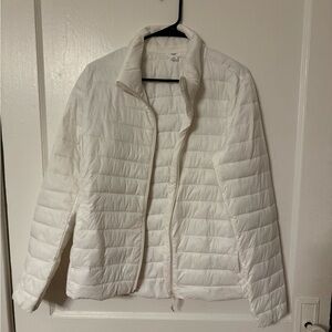 White puffer coat